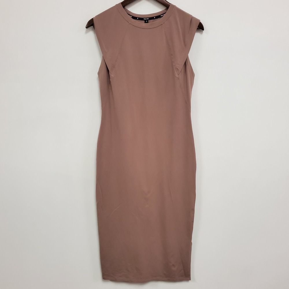 Public Rec Womens Go To Midi Dress Size S Beige Pima Cotton‎ Stretch Athleisure